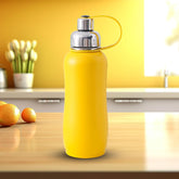 Kuber Industries Pack of 2 Vacuum Insulated Water Bottle| Stainless Steel Sipper Water Bottle | Hot & Cold Water Bottle | Leakproof, BPA Free, Rustproof | 750 ML | Yellow